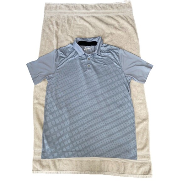 Nike Golf Polo Shirt Mens Large Grey Dri Fit Modern Fit Swoosh Logo Performance - Picture 1 of 8